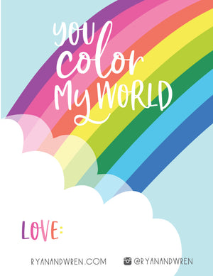 'You Color My World' Card